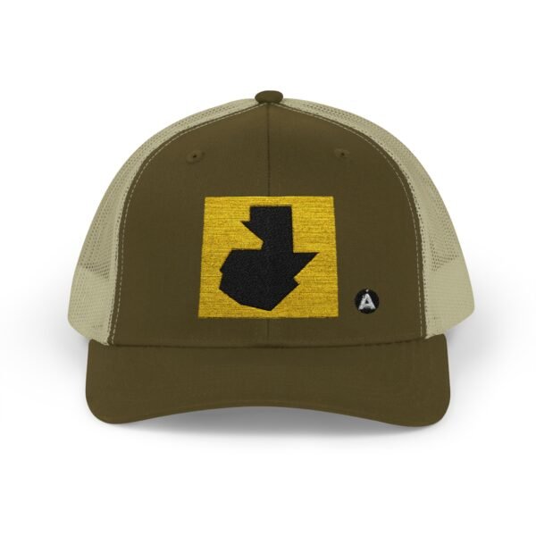 Gorra de camionero con cierre a presión, con mapa de GUATE, perfecta para eventos al aire libre y uso diario.