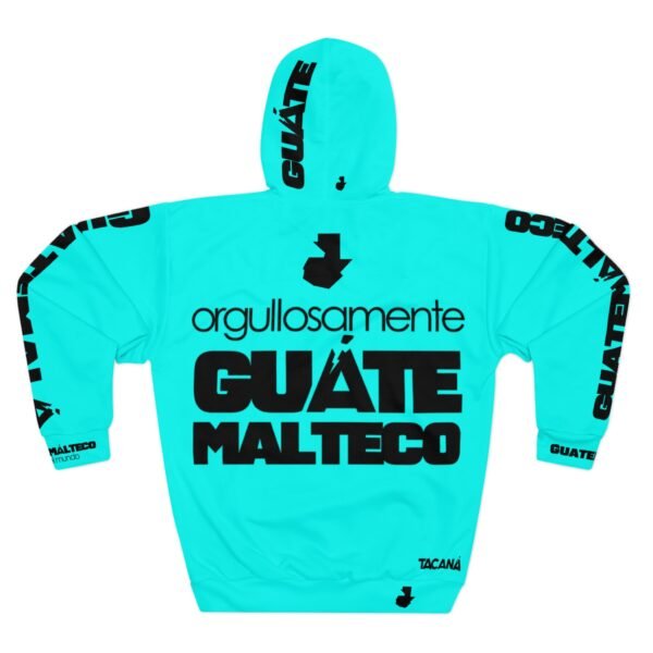 Sudadera unisex con capucha turquesa vibrante, perfecta para salidas informales, estilo colorido y elegante.