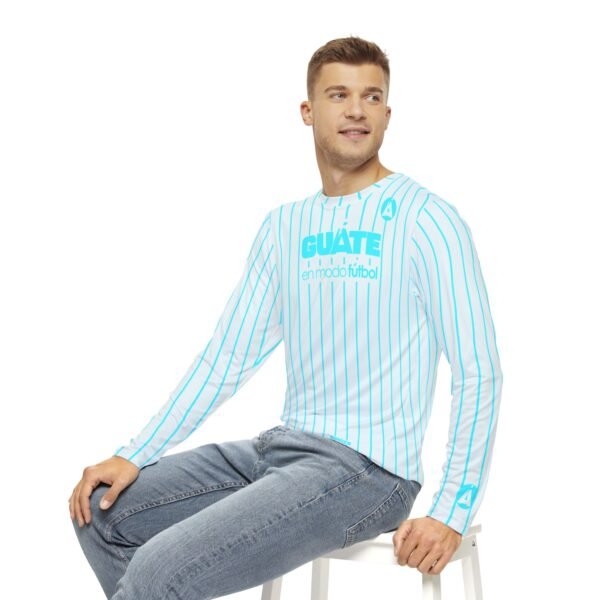 Camisa de manga larga de GUATEMALA con rayas para hombre, perfecta para un look casual y deportivo.