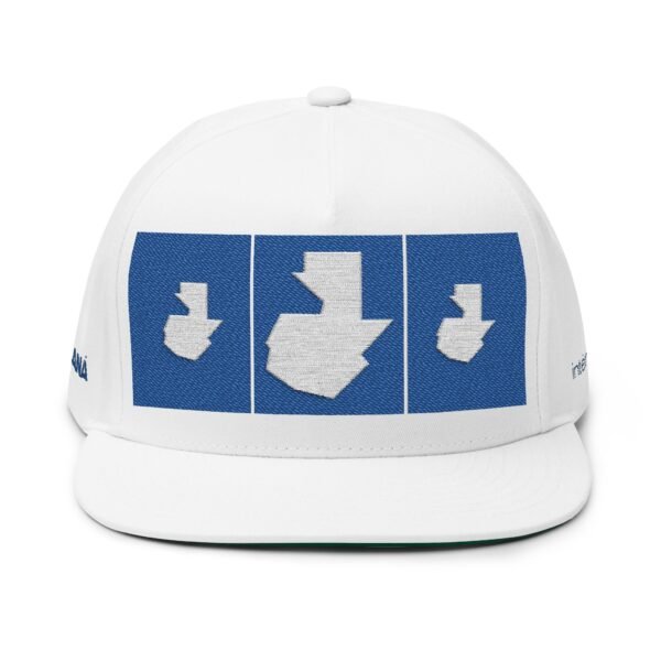 Gorra plana con visera ajustable y diseño de GUATE,  moderna para uso casual.