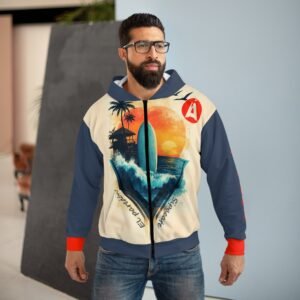 Sudadera con capucha unisex con cremallera, con diseño de El Paredón, una opción diferente para salir de viaje.