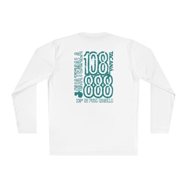 Camiseta unisex de manga larga con postal de ATITLÁN, perfecta para viajeros y amantes de actividades al aire libre.