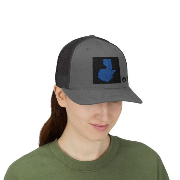 Gorra de camionero con mapa de GUATE, perfecta para aventuras al aire libre, festivales de verano.