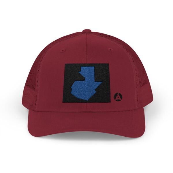 Gorra de camionero con mapa de GUATE, perfecta para aventuras al aire libre, festivales de verano.