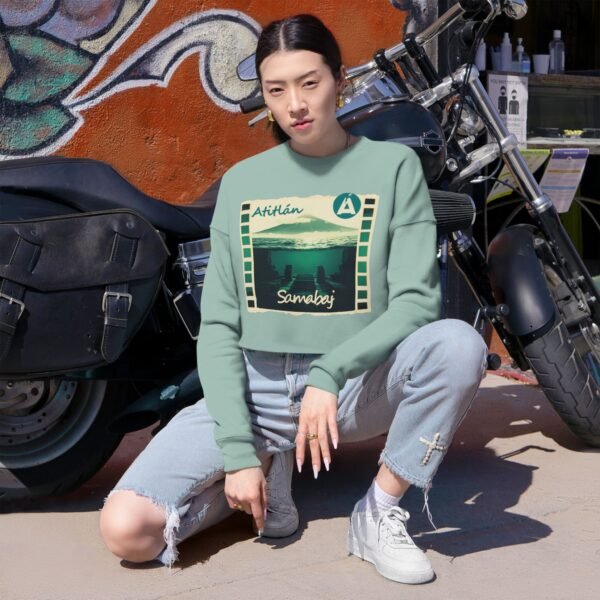 Cropped Sweatshirt with Aithlán & Samabaj Design, Trendy Streetwear, Cozy Gift for Her, Summer Fashion, Travel Memories