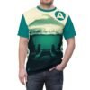 Mountain Landscape AOP Tee, Chill Vibes Unisex Shirt, Nature Lover's Gift, Outdoor Adventure Apparel, Summer Trip Essential