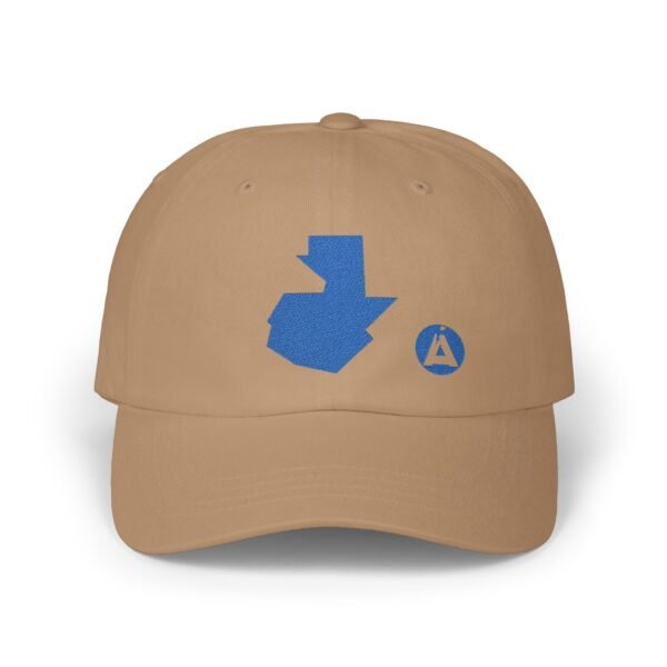 Gorra clasica con diseño del mapa de Guatemala, perfecta para quienes disfrutan de actividades al aire libre y viajes.