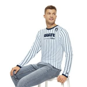 Camisa de manga larga de GUATEMALA con rayas para hombre, perfecta para un look casual y deportivo.