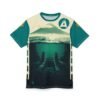 Mountain Landscape AOP Tee, Chill Vibes Unisex Shirt, Nature Lover's Gift, Outdoor Adventure Apparel, Summer Trip Essential