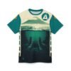 Mountain Landscape AOP Tee, Chill Vibes Unisex Shirt, Nature Lover's Gift, Outdoor Adventure Apparel, Summer Trip Essential
