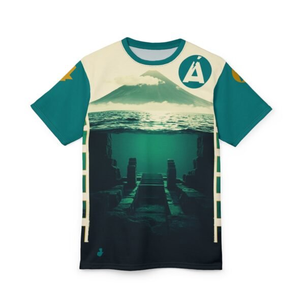 Mountain Landscape AOP Tee, Chill Vibes Unisex Shirt, Nature Lover's Gift, Outdoor Adventure Apparel, Summer Trip Essential
