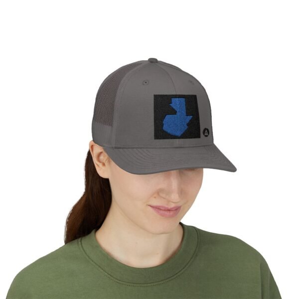 Gorra de camionero con mapa de GUATE, perfecta para aventuras al aire libre, festivales de verano.