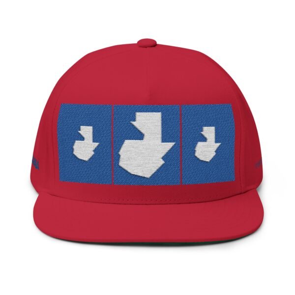 Gorra plana con visera ajustable y diseño de GUATE,  moderna para uso casual.