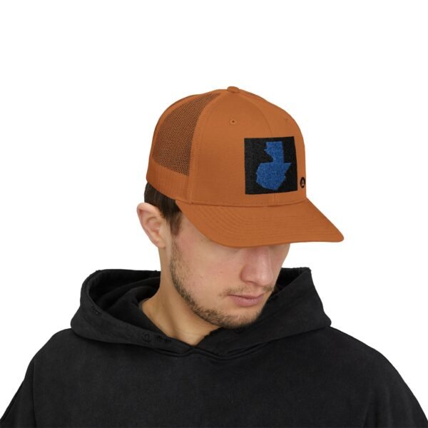 Gorra de camionero con mapa de GUATE, perfecta para aventuras al aire libre, festivales de verano.