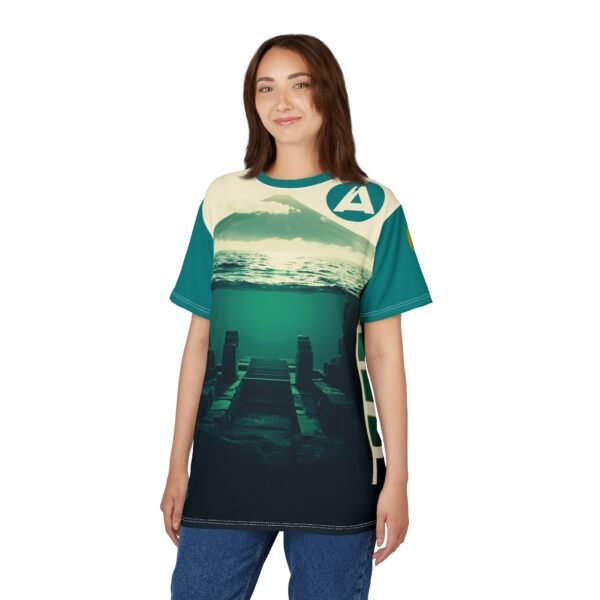 Mountain Landscape AOP Tee, Chill Vibes Unisex Shirt, Nature Lover's Gift, Outdoor Adventure Apparel, Summer Trip Essential