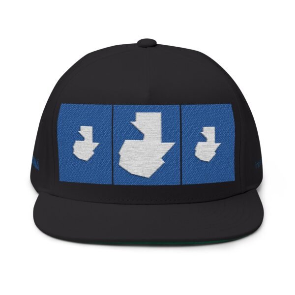 Gorra plana con visera ajustable y diseño de GUATE,  moderna para uso casual.