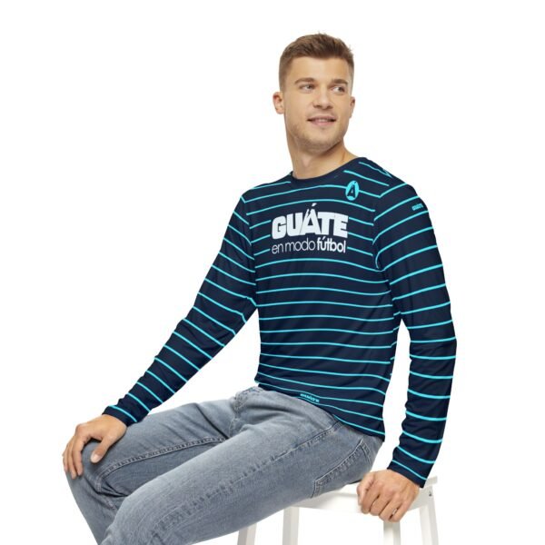 Camisa de manga larga de GUATEMALA con rayas para hombre, perfecta para un look casual y deportivo.