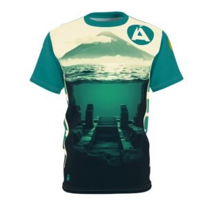 Mountain Landscape AOP Tee, Chill Vibes Unisex Shirt, Nature Lover's Gift, Outdoor Adventure Apparel, Summer Trip Essential