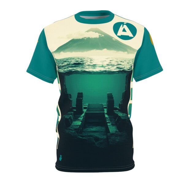 Mountain Landscape AOP Tee, Chill Vibes Unisex Shirt, Nature Lover's Gift, Outdoor Adventure Apparel, Summer Trip Essential