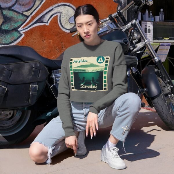 Cropped Sweatshirt with Aithlán & Samabaj Design, Trendy Streetwear, Cozy Gift for Her, Summer Fashion, Travel Memories