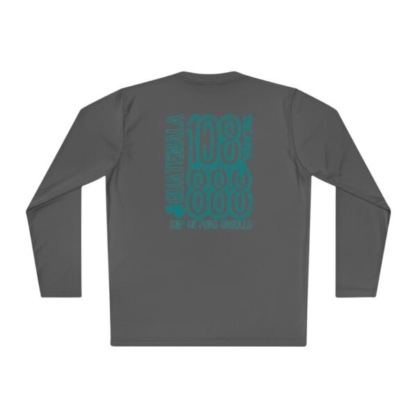 Camiseta unisex de manga larga con postal de ATITLÁN, perfecta para viajeros y amantes de actividades al aire libre.