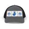 Elegante gorra de camionero con mapa de GUATE, perfecta para aventuras al aire libre.