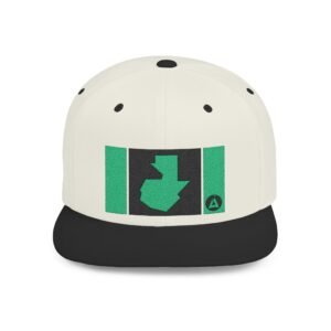 Gorra plana con visera ajustable y diseño de GUATE,  moderna para uso casual.