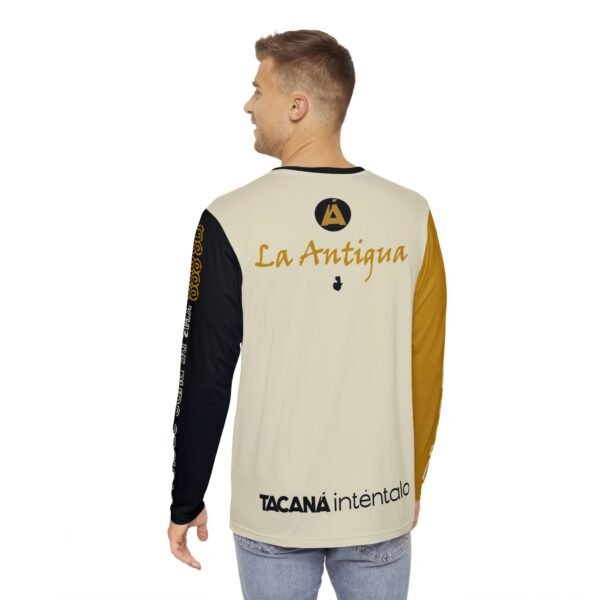 Camisa manga larga de hombre con diseño de La Antugua, ideal para vacaciones, viajes y ropa casual para el día a día.