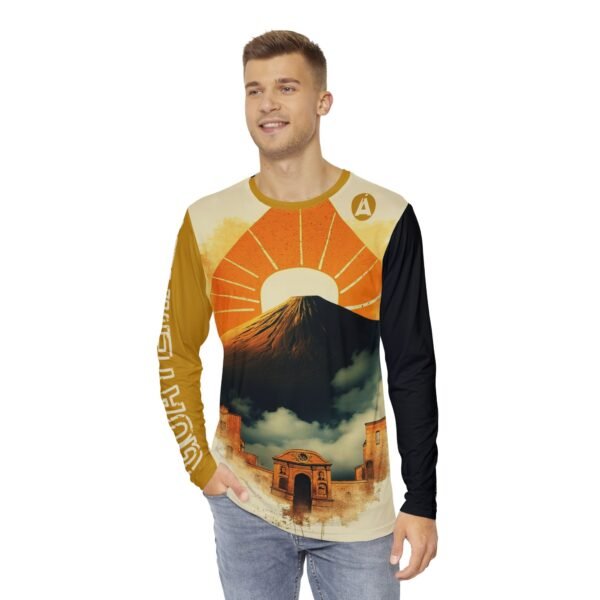 Camisa manga larga de hombre con diseño de La Antugua, ideal para vacaciones, viajes y ropa casual para el día a día.