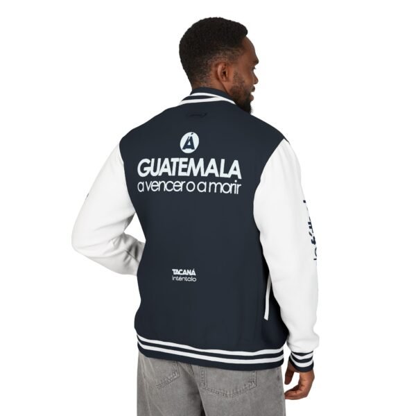 Chaqueta unisex de Guatemala, ideal para usar en eventos deportivos, reuniones escolares o salidas cotidianas.